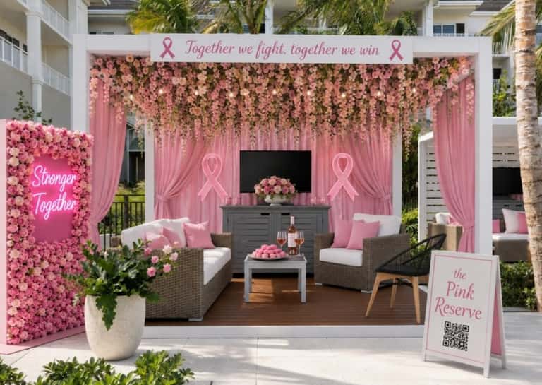 The Pink Reserve Family Pool Cabana