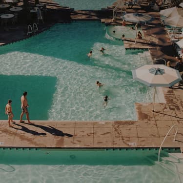 Hotel pool and spa hero background