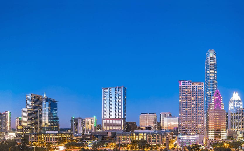 High rise hotels and business buildings in Texas