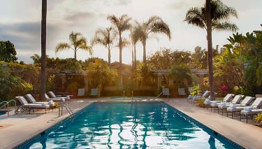 Hotel pool and spa hero background